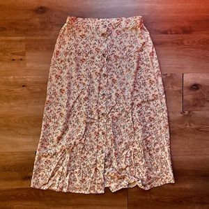 90s style floral midi skirt